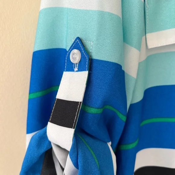 Calvin Klein Striped Blouse Size Large - Picture 3 of 6